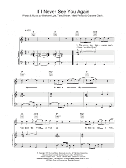 page one of If I Never See You Again (Piano, Vocal & Guitar Chords)