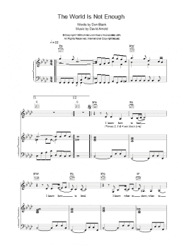 page one of The World Is Not Enough (Piano, Vocal & Guitar Chords)