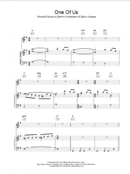 page one of One Of Us (Piano, Vocal & Guitar Chords)