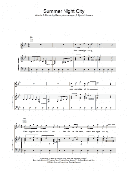 page one of Summer Night City (Piano, Vocal & Guitar Chords)