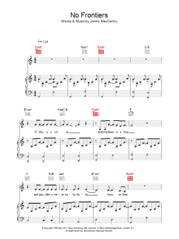 page one of No Frontiers (Piano, Vocal & Guitar Chords)