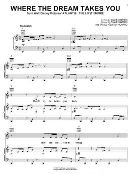 page one of Where The Dream Takes You (Piano, Vocal & Guitar Chords (Right-Hand Melody))