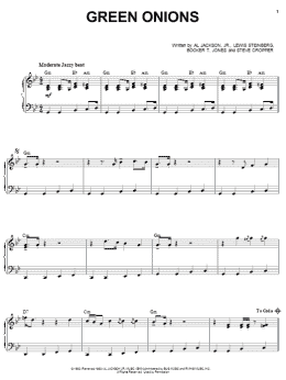 page one of Green Onions (Piano Solo)