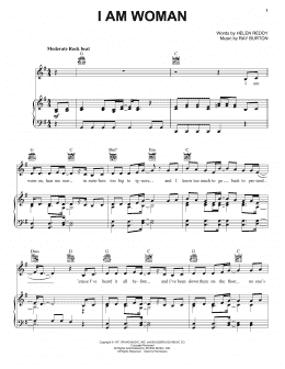 page one of I Am Woman (Piano, Vocal & Guitar Chords (Right-Hand Melody))