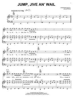 page one of Jump, Jive An' Wail (Piano, Vocal & Guitar Chords (Right-Hand Melody))
