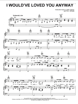 page one of I Would've Loved You Anyway (Piano, Vocal & Guitar Chords (Right-Hand Melody))