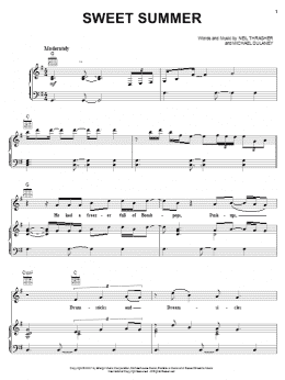 page one of Sweet Summer (Piano, Vocal & Guitar Chords (Right-Hand Melody))