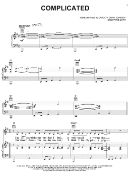 page one of Complicated (Piano, Vocal & Guitar Chords (Right-Hand Melody))