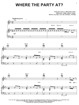 page one of Where The Party At (Piano, Vocal & Guitar Chords (Right-Hand Melody))