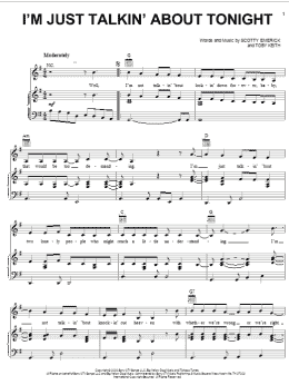 page one of I'm Just Talkin' About Tonight (Piano, Vocal & Guitar Chords (Right-Hand Melody))
