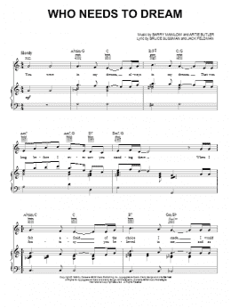 page one of Who Needs To Dream (Piano, Vocal & Guitar Chords (Right-Hand Melody))