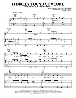 page one of I Finally Found Someone (Piano, Vocal & Guitar Chords (Right-Hand Melody))