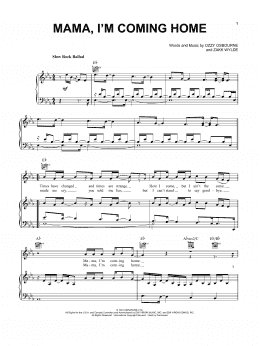 page one of Mama, I'm Coming Home (Piano, Vocal & Guitar Chords (Right-Hand Melody))