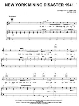 page one of New York Mining Disaster 1941 (Piano, Vocal & Guitar Chords (Right-Hand Melody))