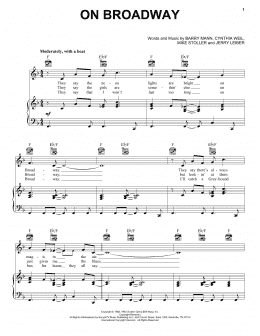 page one of On Broadway (Piano, Vocal & Guitar Chords (Right-Hand Melody))