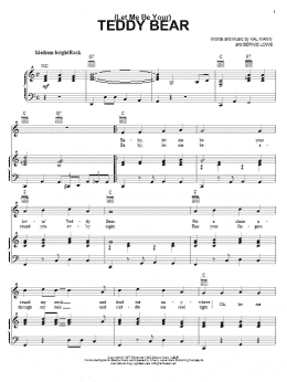 page one of (Let Me Be Your) Teddy Bear (Piano, Vocal & Guitar Chords (Right-Hand Melody))