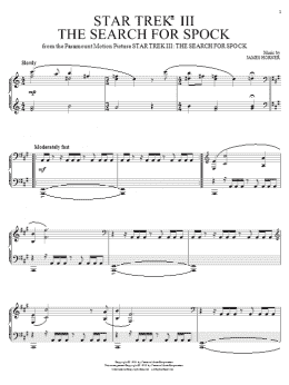 page one of Star Trek III - The Search For Spock (Piano Solo)