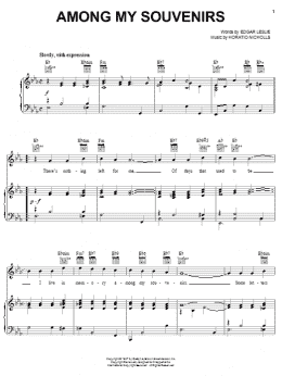 page one of Among My Souvenirs (Piano, Vocal & Guitar Chords (Right-Hand Melody))