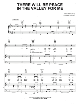 page one of (There'll Be) Peace In The Valley (For Me) (Piano, Vocal & Guitar Chords (Right-Hand Melody))
