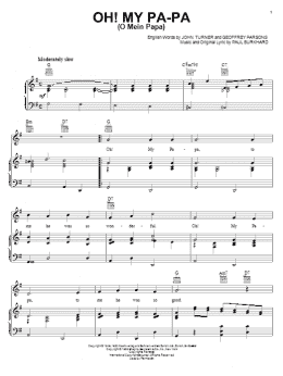 page one of Oh! My Pa-Pa (O Mein Papa) (Piano, Vocal & Guitar Chords (Right-Hand Melody))