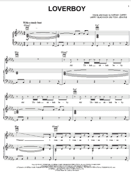page one of Loverboy (Piano, Vocal & Guitar Chords (Right-Hand Melody))