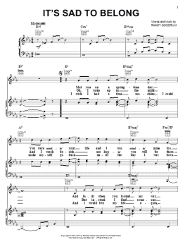 page one of It's Sad To Belong (Piano, Vocal & Guitar Chords (Right-Hand Melody))