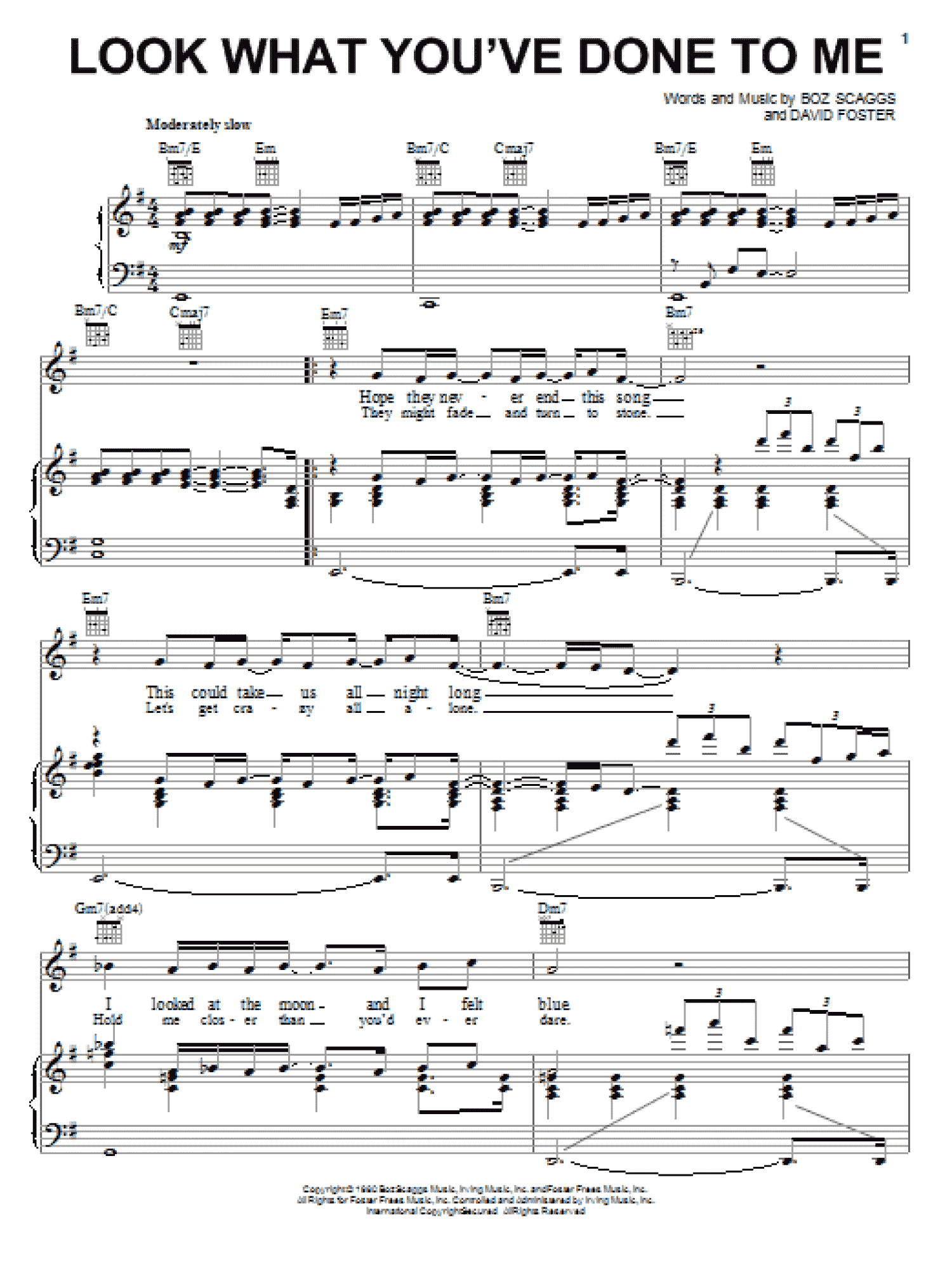 Look What You've Done To Me (Piano, Vocal & Guitar Chords (Right-Hand Melody))