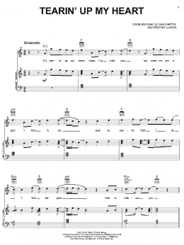 page one of Tearin' Up My Heart (Piano, Vocal & Guitar Chords (Right-Hand Melody))