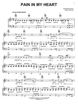page one of Pain In My Heart (Piano, Vocal & Guitar Chords (Right-Hand Melody))