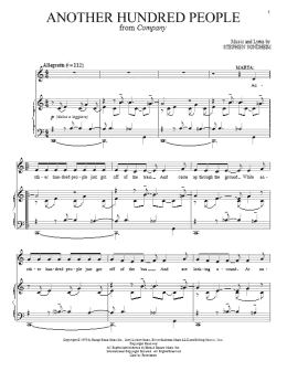 page one of Another Hundred People (Piano, Vocal & Guitar Chords (Right-Hand Melody))
