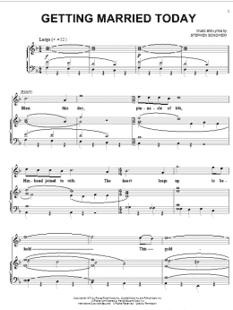 page one of Getting Married Today (from Company) (Piano, Vocal & Guitar Chords (Right-Hand Melody))
