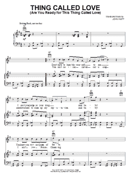 page one of Thing Called Love (Are You Ready For This Thing Called Love) (Piano, Vocal & Guitar Chords (Right-Hand Melody))