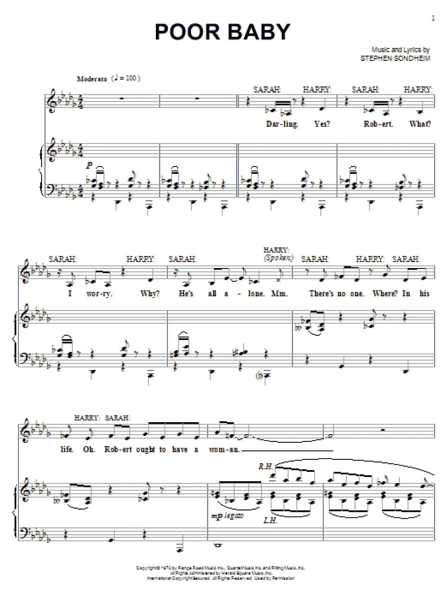 Poor Baby (Piano, Vocal & Guitar Chords (Right-Hand Melody))