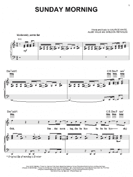 page one of Sunday Morning (Piano, Vocal & Guitar Chords (Right-Hand Melody))
