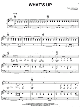 page one of What's Up (Piano, Vocal & Guitar Chords (Right-Hand Melody))
