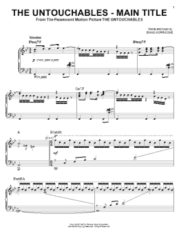page one of The Untouchables - Main Title (Piano Solo)