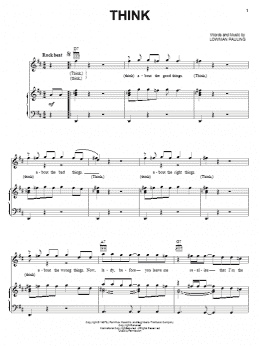page one of Think (Piano, Vocal & Guitar Chords (Right-Hand Melody))