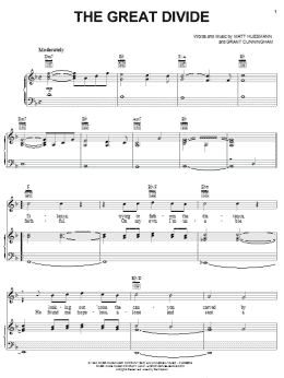 page one of The Great Divide (Piano, Vocal & Guitar Chords (Right-Hand Melody))
