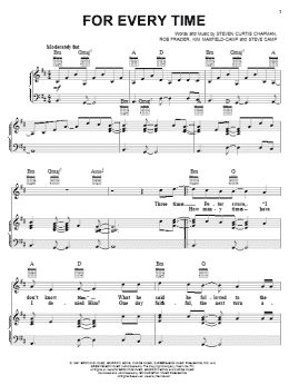 page one of For Every Time (Piano, Vocal & Guitar Chords (Right-Hand Melody))