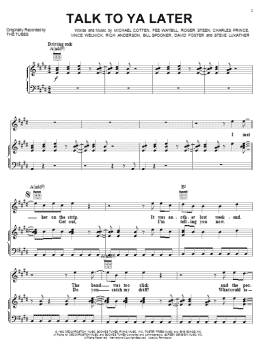 page one of Talk To Ya Later (Piano, Vocal & Guitar Chords (Right-Hand Melody))
