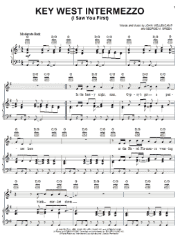 page one of Key West Intermezzo (I Saw You First) (Piano, Vocal & Guitar Chords (Right-Hand Melody))