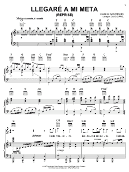 page one of Llegaré A Mi Meta (Reprise) (from Hércules) (Piano, Vocal & Guitar Chords (Right-Hand Melody))
