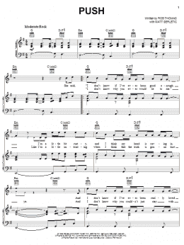 page one of Push (Piano, Vocal & Guitar Chords (Right-Hand Melody))