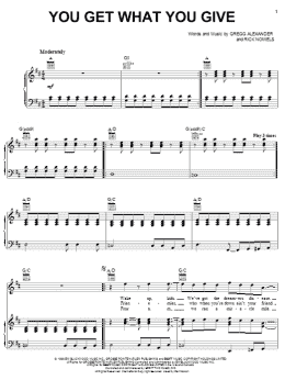 page one of You Get What You Give (Piano, Vocal & Guitar Chords (Right-Hand Melody))