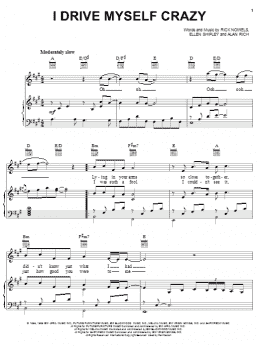 page one of I Drive Myself Crazy (Piano, Vocal & Guitar Chords (Right-Hand Melody))