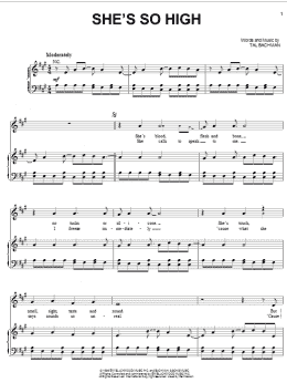 page one of She's So High (Piano, Vocal & Guitar Chords (Right-Hand Melody))