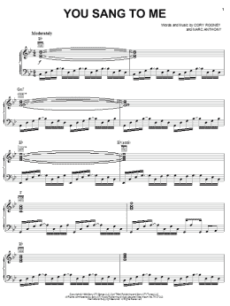 page one of You Sang To Me (Piano, Vocal & Guitar Chords (Right-Hand Melody))