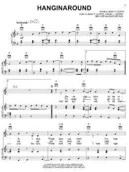page one of Hanginaround (Piano, Vocal & Guitar Chords (Right-Hand Melody))