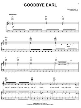 page one of Goodbye Earl (Piano, Vocal & Guitar Chords (Right-Hand Melody))