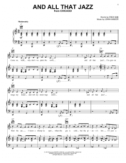 page one of And All That Jazz (Piano, Vocal & Guitar Chords (Right-Hand Melody))
